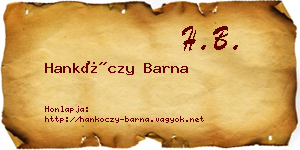 Hankóczy Barna névjegykártya