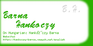 barna hankoczy business card